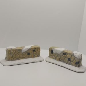 2 Vintage Mervyns Christmas Village Square Brick walls